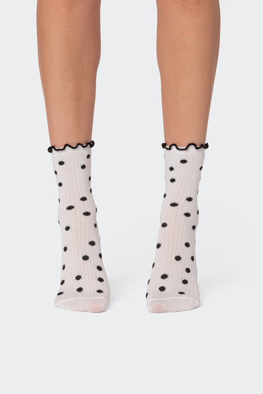 Polka Dot Frill Socks