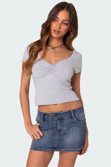 Ava V Neck Ruched Top