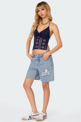 Jada Open Back Crochet Top