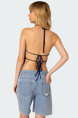 Jada Open Back Crochet Top