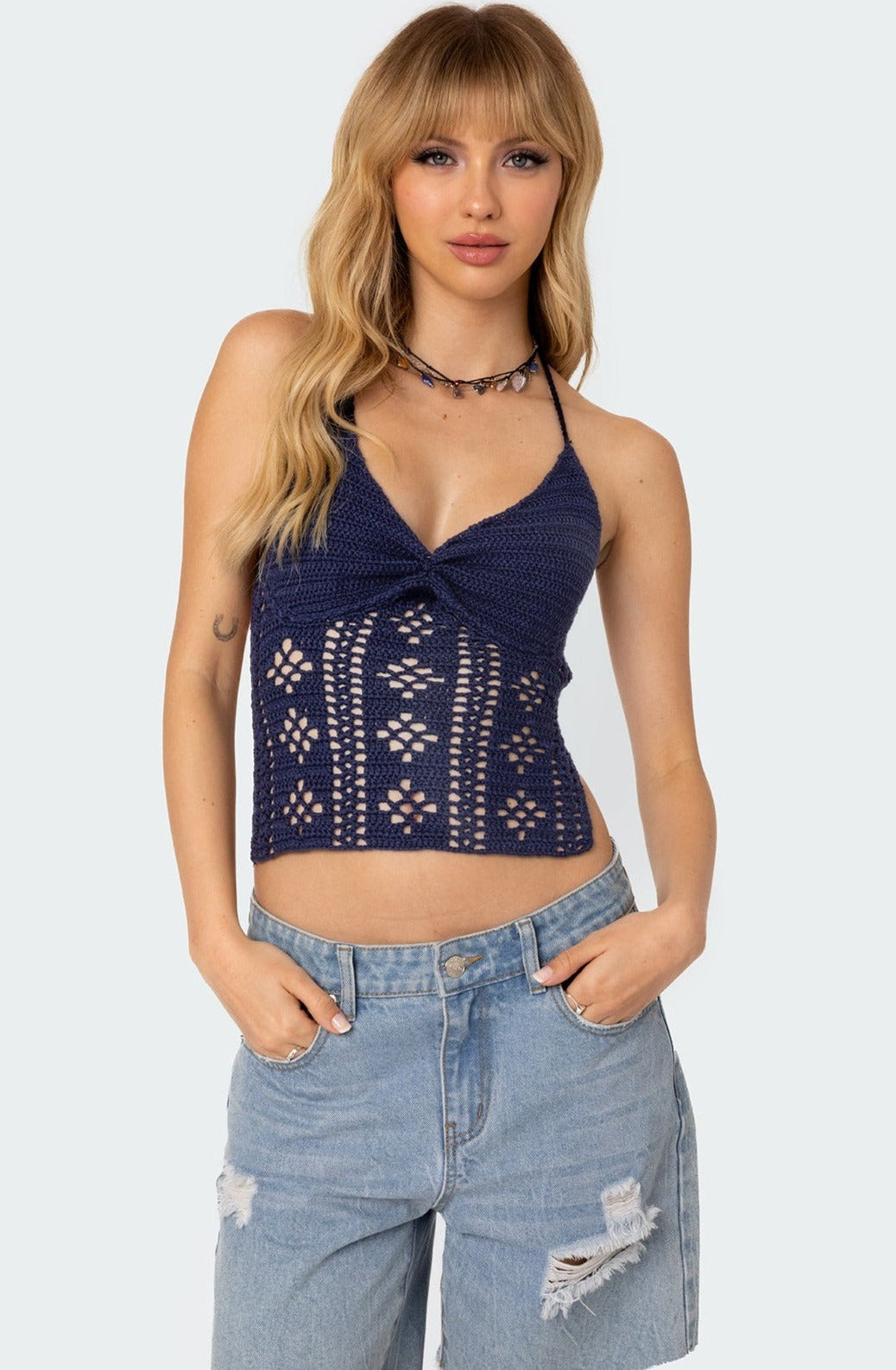 Jada Open Back Crochet Top