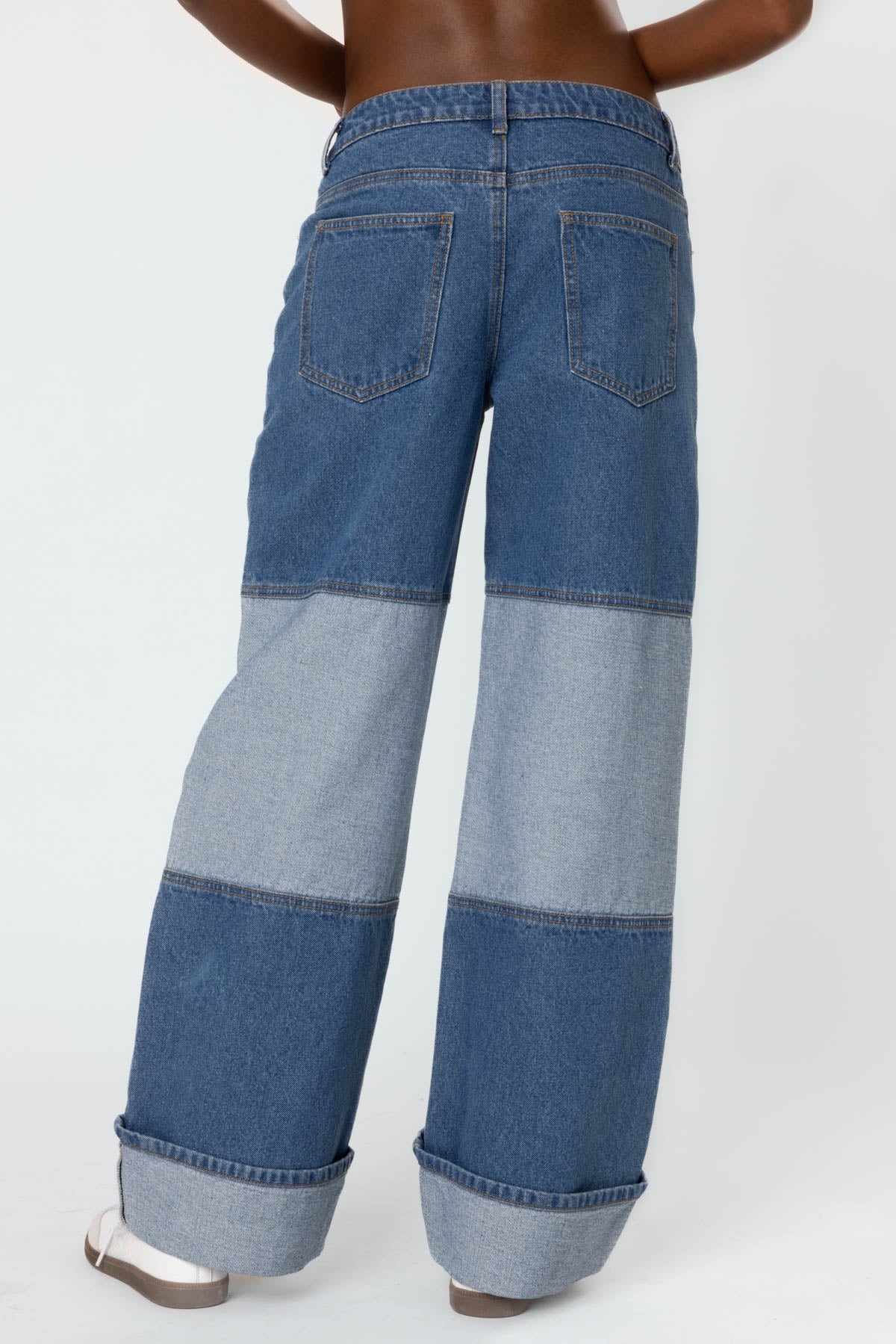 Lindsey Two Tone Cuffed Jeans