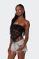 India Sheer Lace Strapless Top