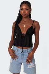 Rylee Tie Front Open Back Top