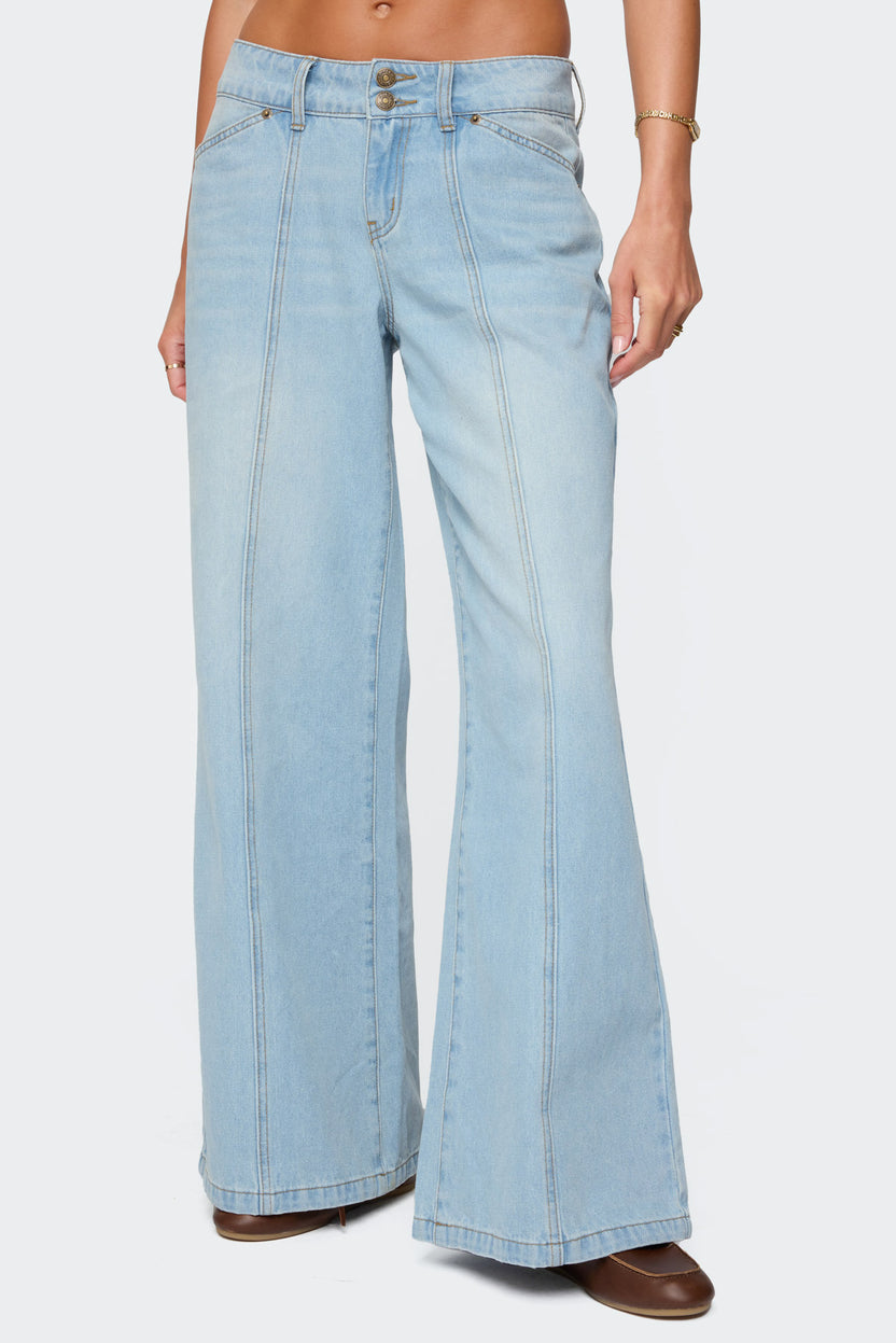 Charlie Panel Charlie Panel Stitch Low Rise Bootcut Jeans – edikted