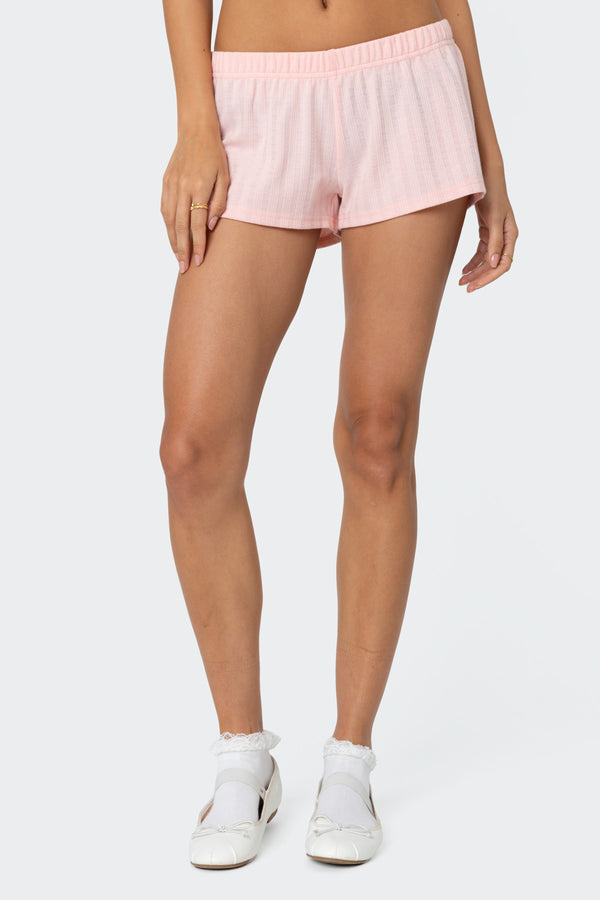 Irene Low Rise Pointelle Micro Shorts