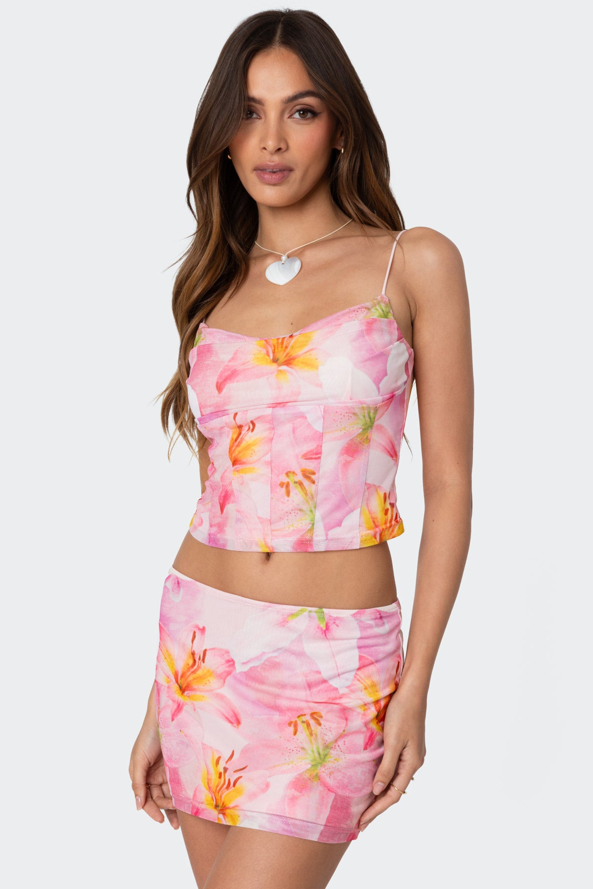 Stassi Cowl Neck Printed Corset