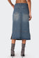 Lassy Washed Denim Midi Skirt