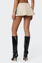 Margaret Pleated Ribbon Mini Skort