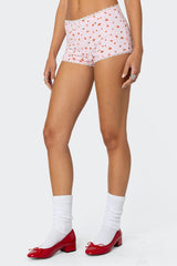 Strawberry Girl Printed Micro Shorts