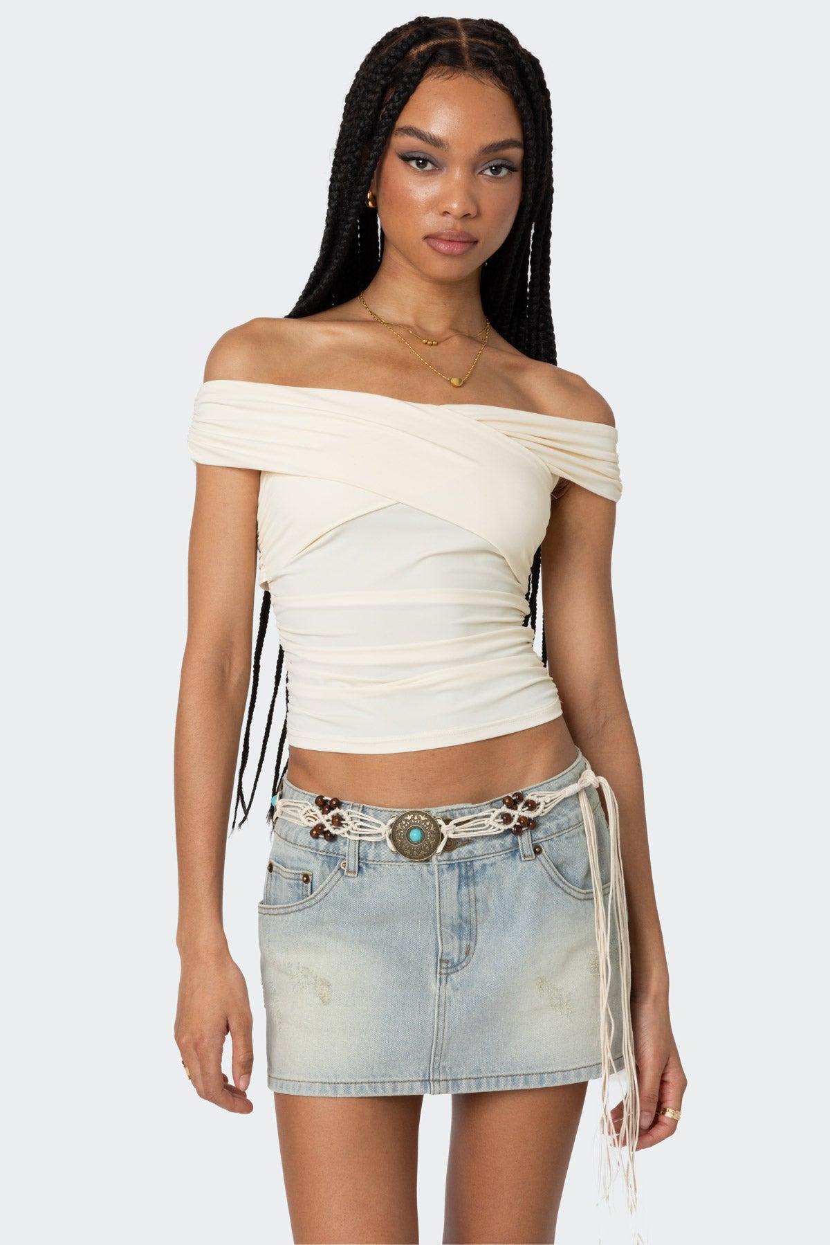 Crisscross Off Shoulder Top