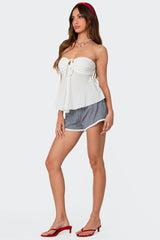 Tadria Drawstring Baby Doll Top