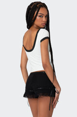 Low Back Contrast T Shirt