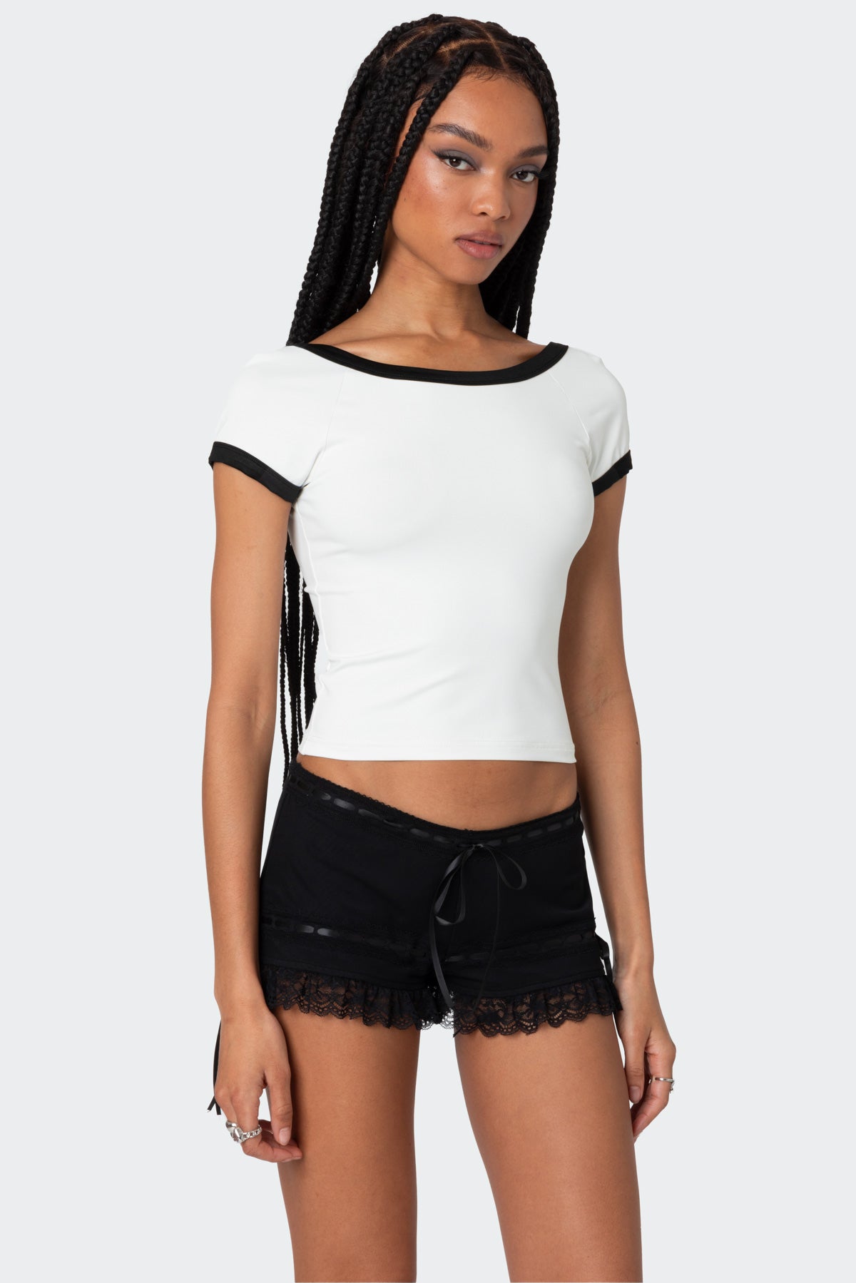 Low Back Contrast T Shirt