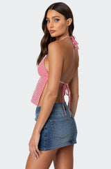 Charmaine Open Back Gingham Top