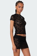 Kaori Sheer Lace T Shirt