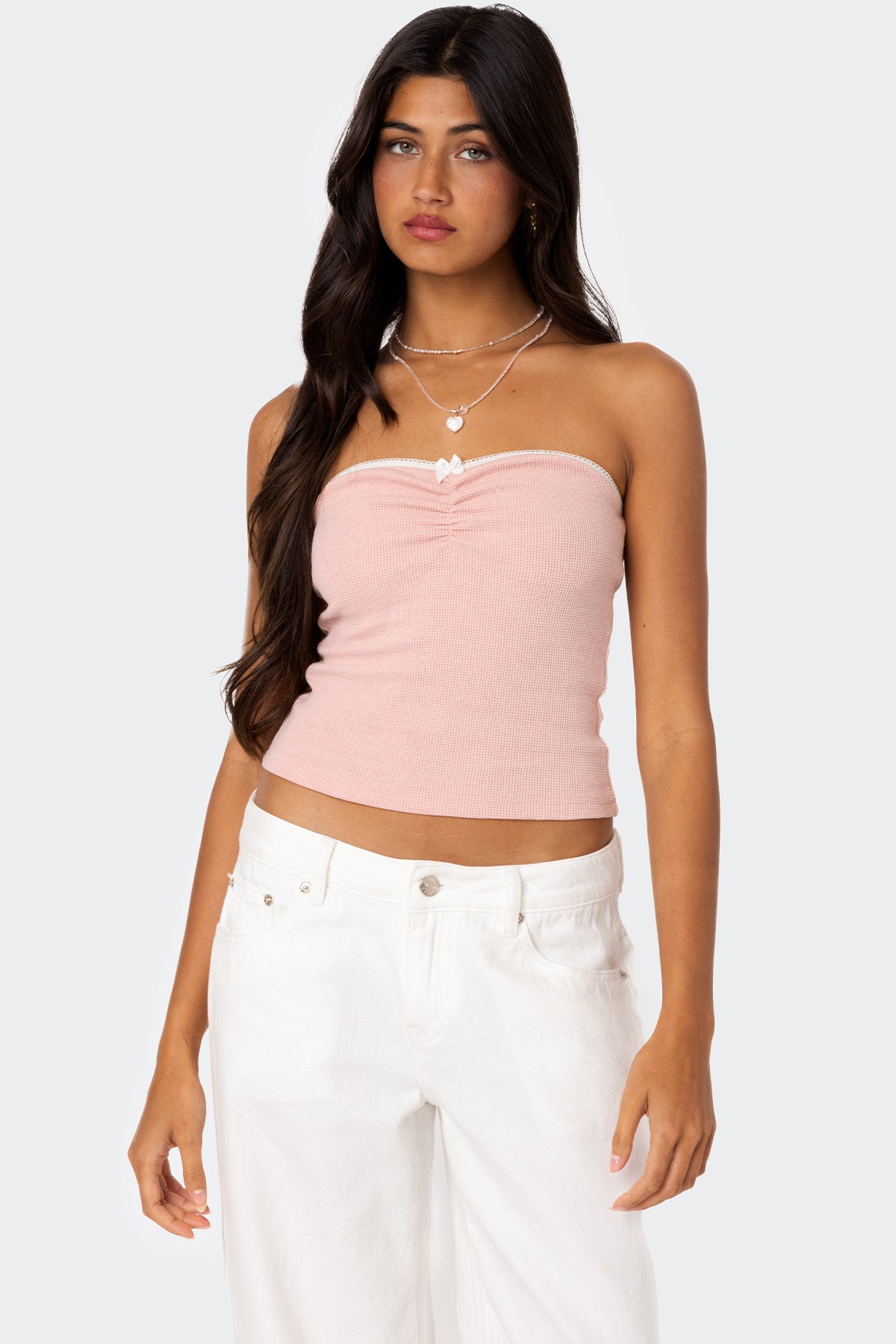 Kacey Strapless Waffle Top