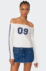 90'S Off Shoulder Long Sleeve T Shirt