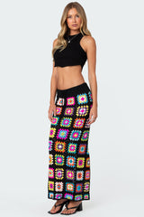 Patchwork Crochet Maxi Skirt