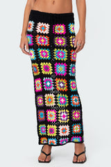 Patchwork Crochet Maxi Skirt