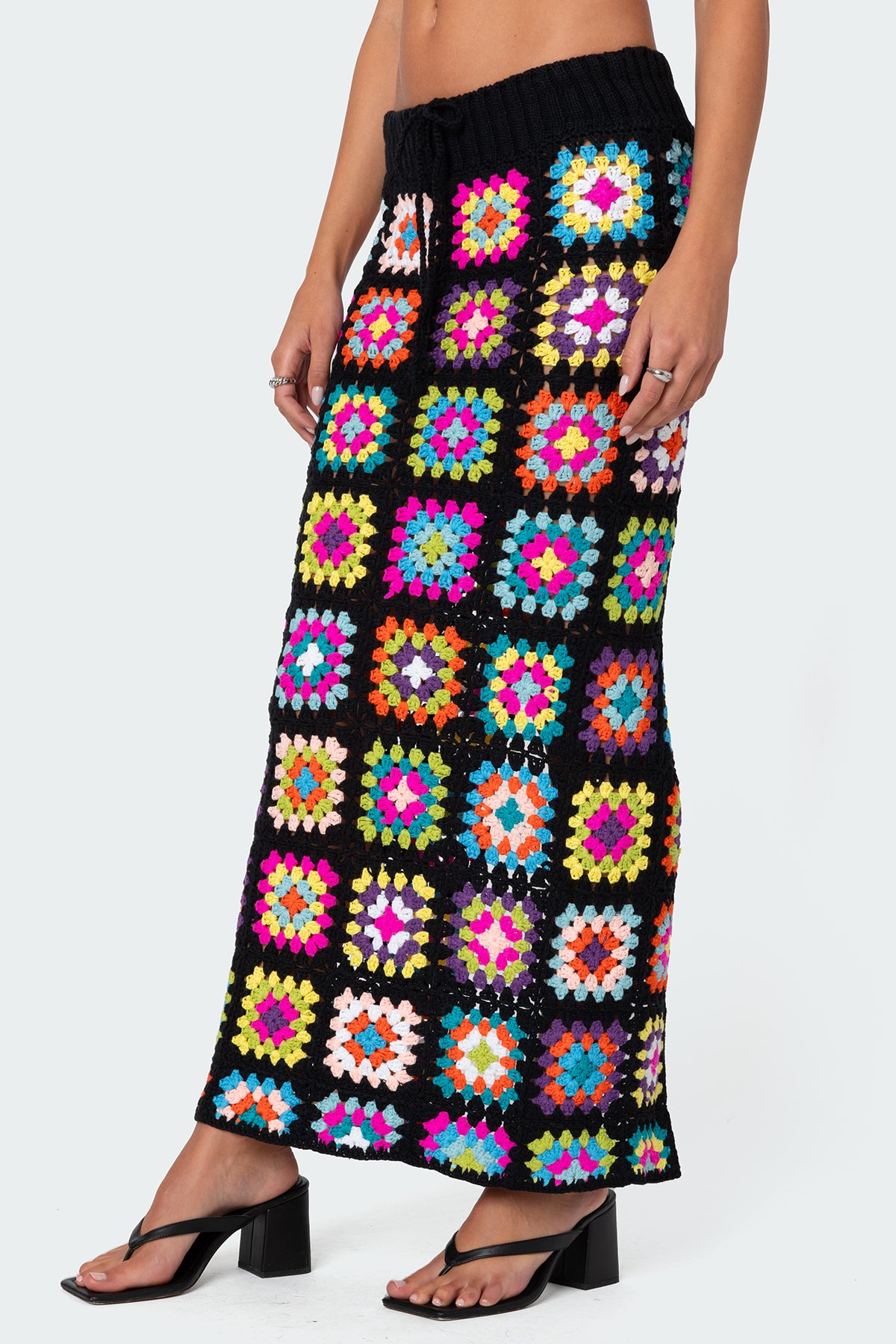 Patchwork Crochet Maxi Skirt