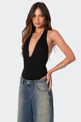 Deep V Backless Bodysuit