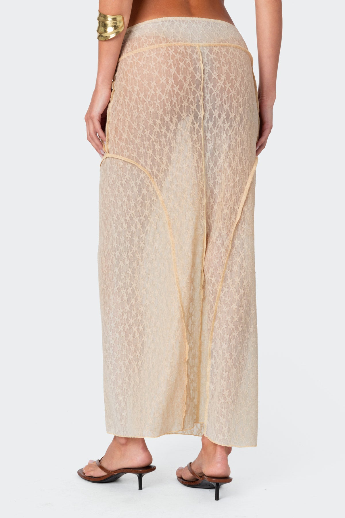 Inside Out Sheer Lace Maxi Skirt