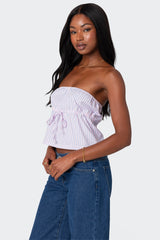 Augusta Pinstripe Strapless Top