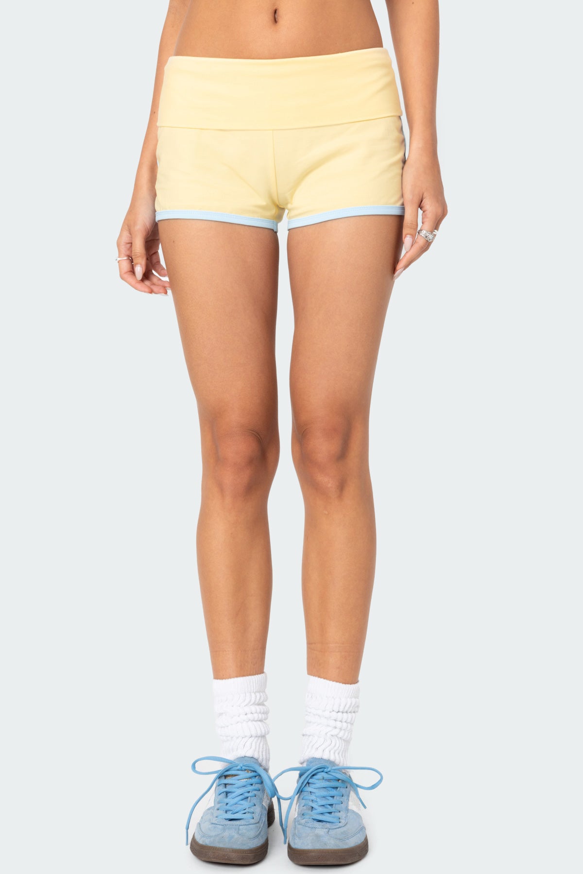 Lucky Contrast Fold Over Shorts