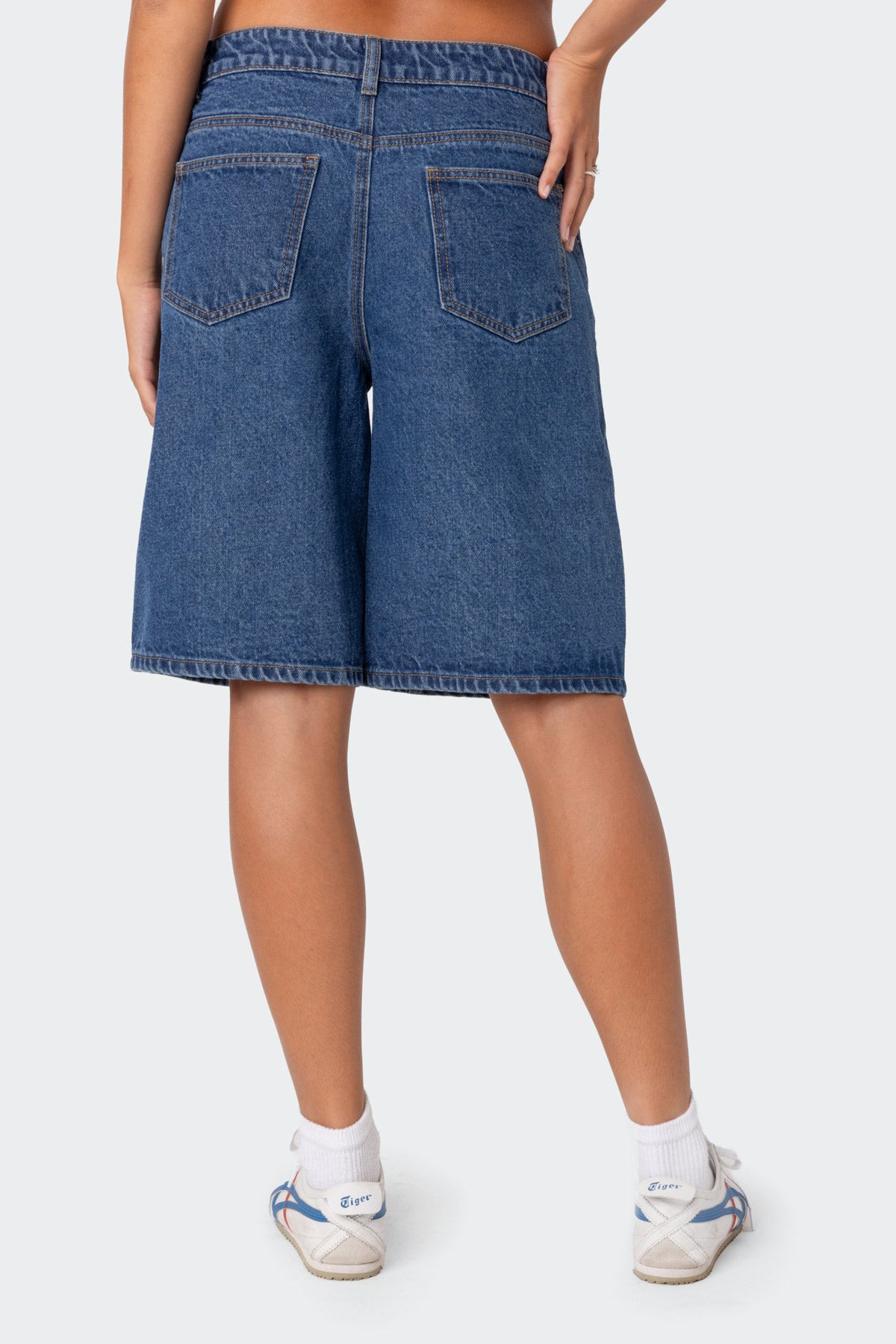 Jacqui Low Rise Denim Bermuda Shorts