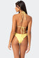 Golden Ruffle Edge Triangle Bikini Top