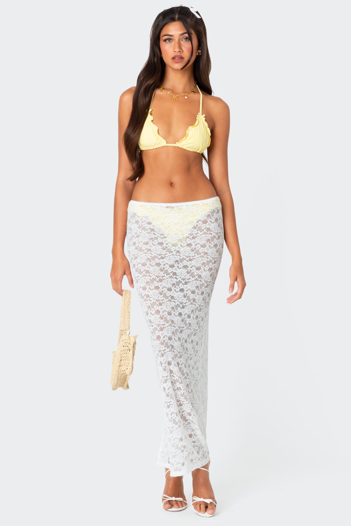 Oceana Sheer Lace Maxi Skirt