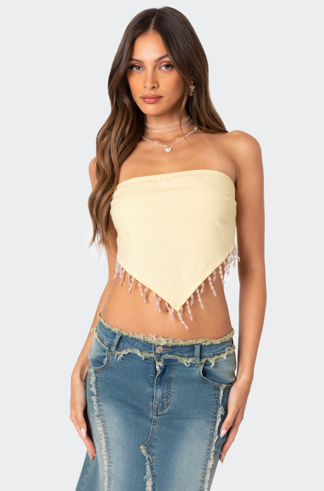 Chandelier Beaded Triangle Top