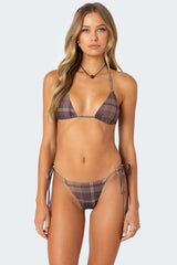 Wilhelmina Plaid Triangle Bikini Top