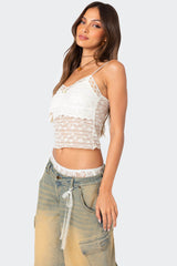 Layered Sheer Lace Tank Top