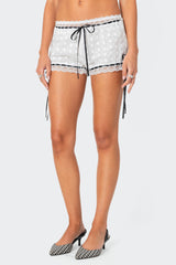 Ribbon Lacey Eyelet Shorts