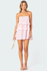 Dorothia Sheer Linen Look Mini Dress