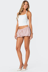 Plaid Bubble Micro Skort