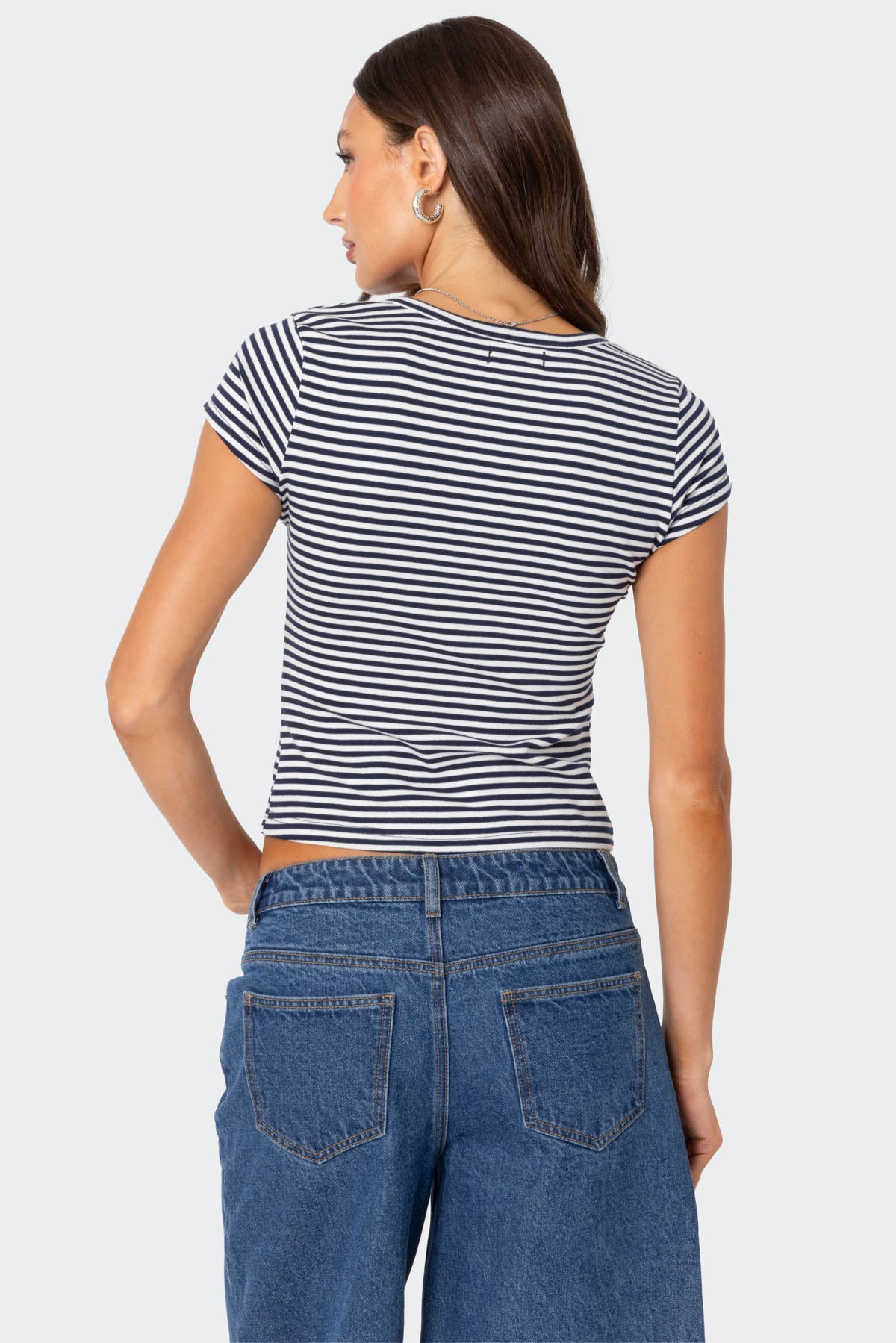 Kady Striped Henley T Shirt