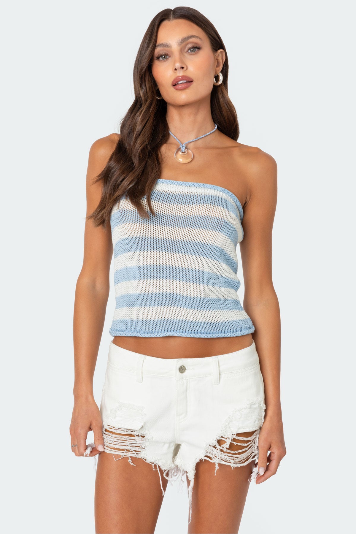 Nox Striped Knit Tube Top