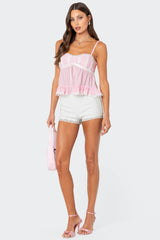 Lace Trim Babydoll Tank Top