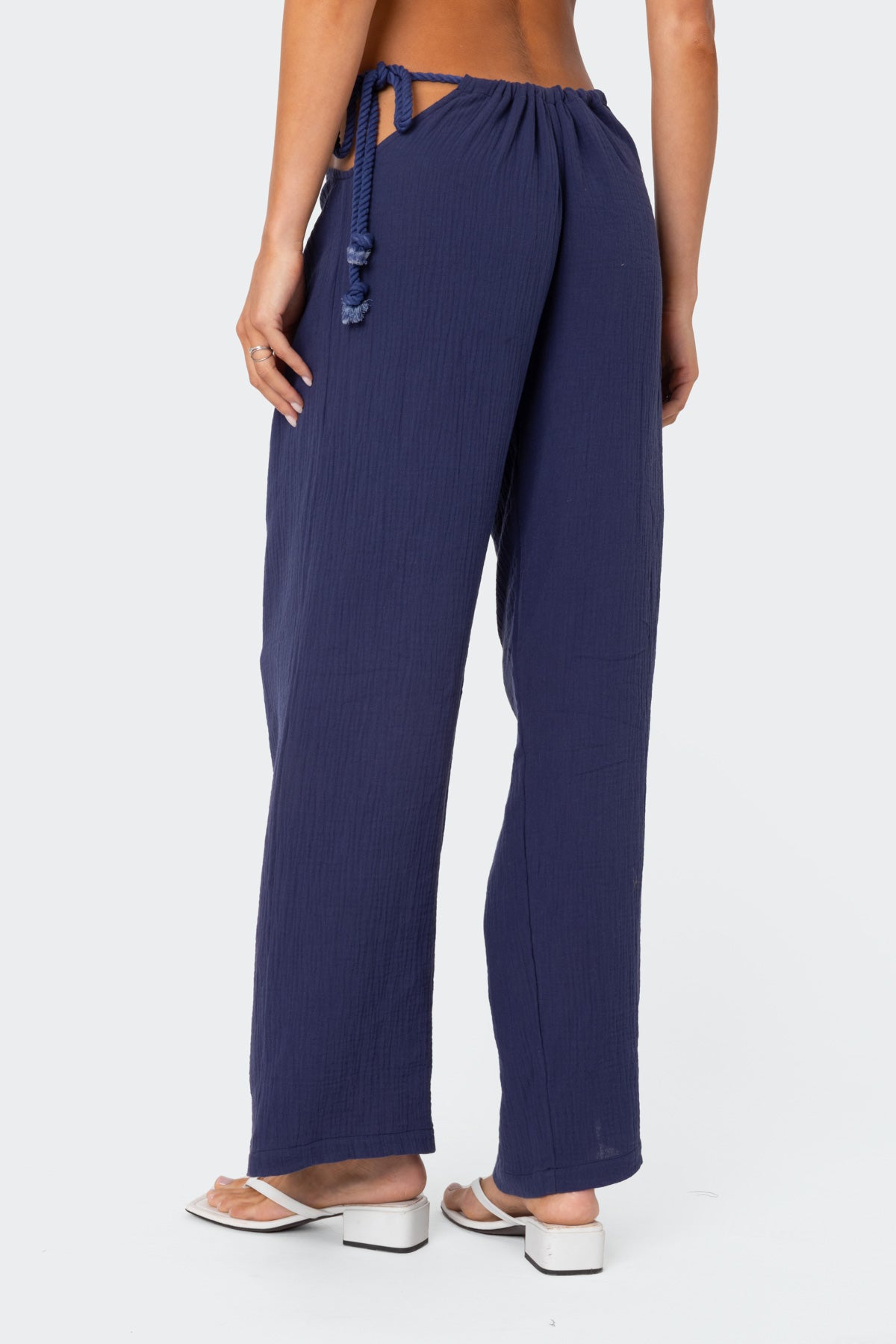 Leoni Side Tie Cotton Gauze Pants