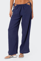 Leoni Side Tie Cotton Gauze Pants