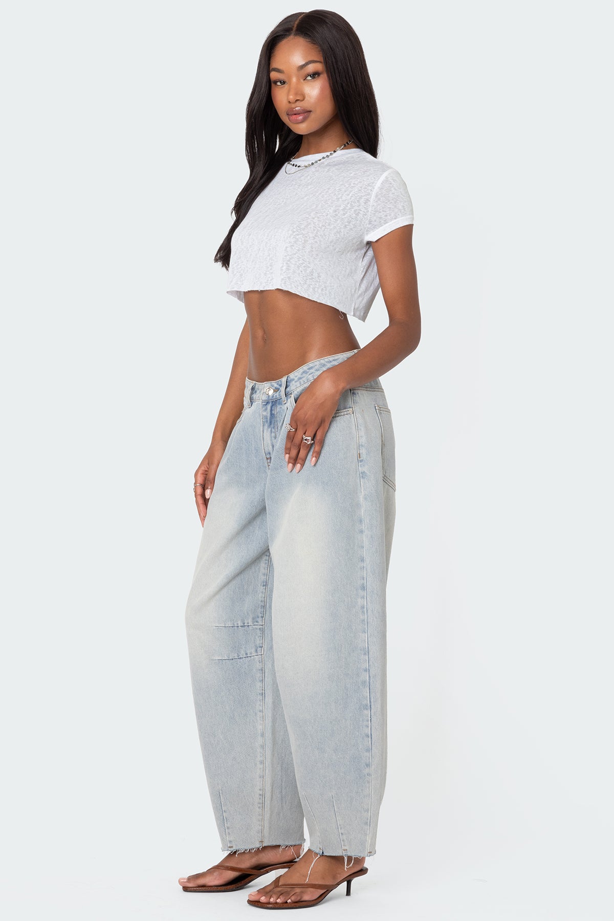 Balloon Washed Low Rise Jeans