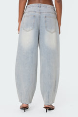 Balloon Washed Low Rise Jeans