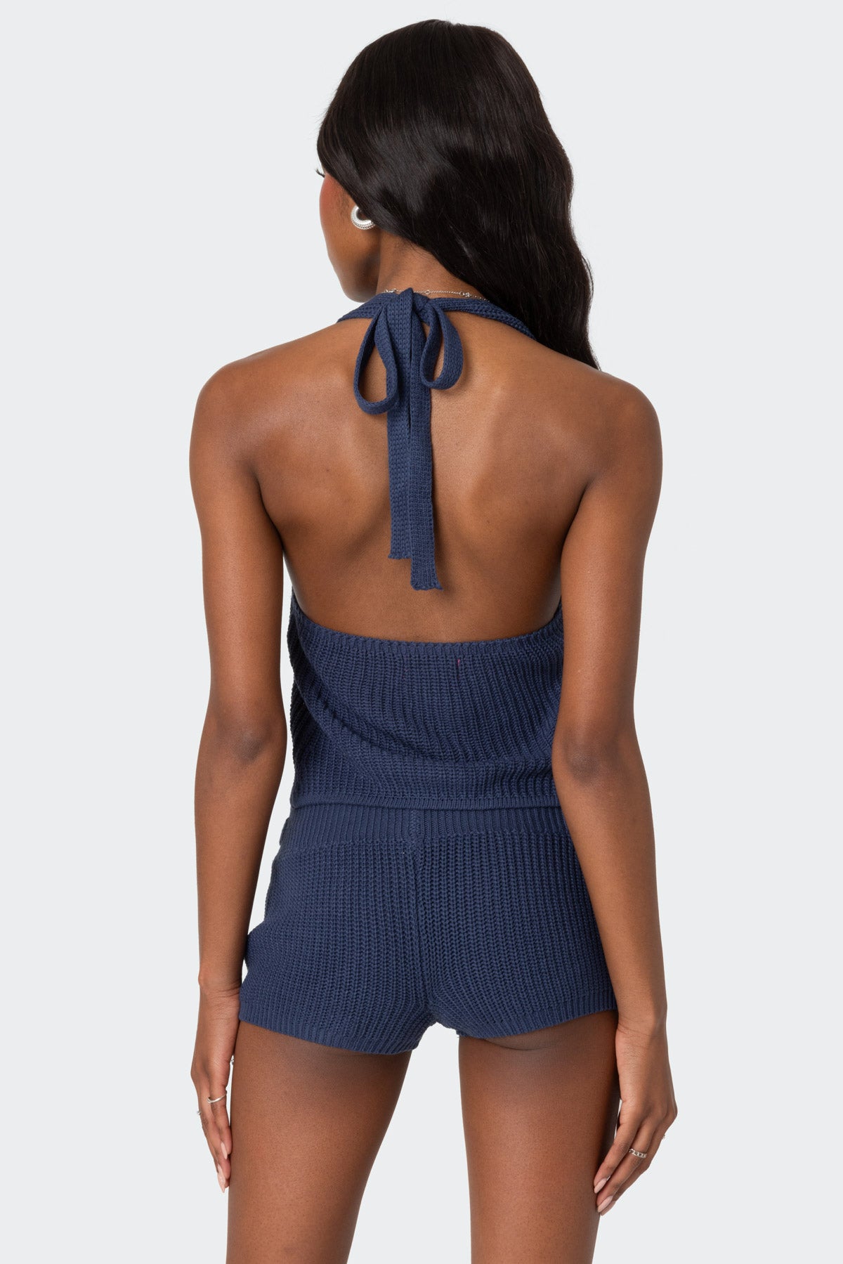 Weekender Belted Knit Halter Top