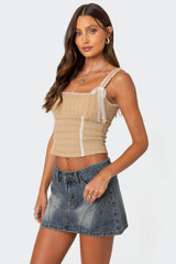 Textured Bustier Top