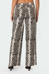 Snakescale Printed Low Rise Jeans