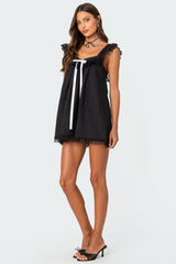 Rayne Lacey Babydoll Mini Dress