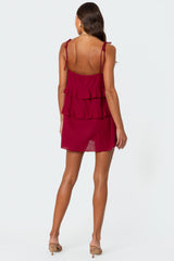 Dorothia Sheer Linen Look Mini Dress